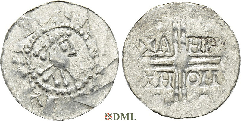 Денарий, Германия, Нижняя Лотарингия, Gf. Hermann (1020-1051), м.д. Emden, Dbg. 772