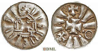 Денарий, Германия, Саксония, Anonymous bishop, Sachesnpfennig, Kilger 2000, KN 4