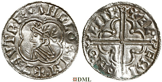 Денарий, Англия, Cnut (1016-1035), м.д. Lincoln, монетарий Ælfric, North 781