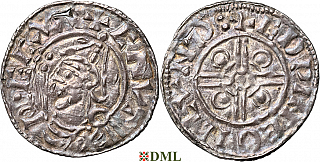 Денарий, Англия, Cnut (1016-1035), м.д. London, монетарий Ælfgeat, North 787