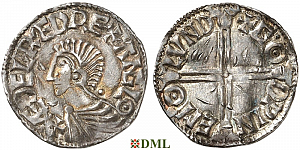 Денарий, Англия, Æthelred II (978-1016), м.д. London, монетарий Godwine, North 774