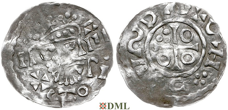 Денарий, Германия, Бавария, Henrich II (1002-1024), м.д. Salzburg, монетарий , Hahn 1976, 94E.3