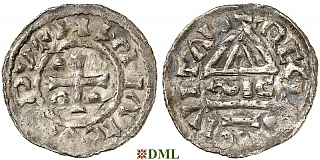 Денарий, Германия, Бавария, Heinrich II (985–995), м.д. Regensburg, монетарий SIC, Hahn 1976, 22g1