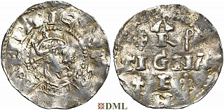 Денарий, Германия, Швабия, Heinrich II (1002-1024), м.д. Strassburg, Dbg. 918