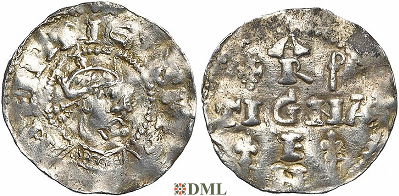 Денарий, Германия, Швабия, Heinrich II (1002-1024), м.д. Strassburg, Dbg. 918