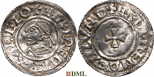 Денарий, Англия, Æthelred II (978-1016), м.д. London, монетарий Eadwine, North 777