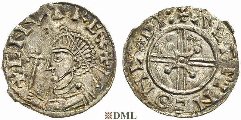 Денарий, Англия, Harthaknut (1035-1042), м.д. London, монетарий Aelfwine, North 811