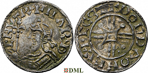 Денарий, Англия, Harthaknut (1035-1042), м.д. Exeter, монетарий Dodda, North 811