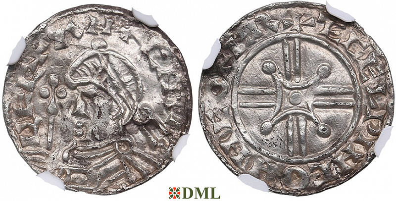Денарий, Англия, Harthaknut (1035-1042), м.д. York, монетарий Ægelwine, North 811