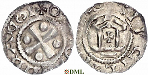 Денарий, Германия, Франкония, Otto II (973-983) - Otto III (983–1002), м.д. Mainz, Dbg. 777