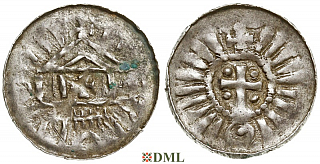 Денарий, Германия, Саксония, Anonymous bishop, Sachesnpfennig, Kilger 2000, KN 1