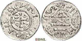 Денарий, Германия, Бавария, Heinrich II (1002-1024), м.д. Regensburg, монетарий ENCI, Hahn 1976, 27d1