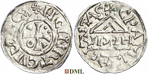 Денарий, Германия, Бавария, Heinrich II (1002-1024), м.д. Cham, монетарий HECIL, Hahn 1976, 80a1