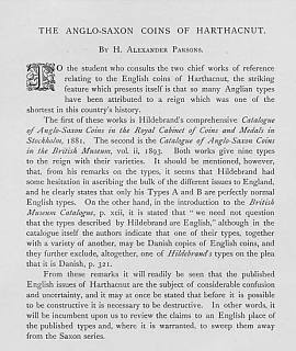 Parsons H.A. The Anglo-Saxon coins of Harthacnut