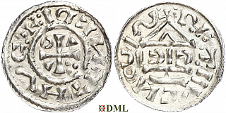 Денарий, Германия, Бавария, Heinrich II (1002-1024), м.д. Regensburg, монетарий ICIC, Hahn 1976, 27b2