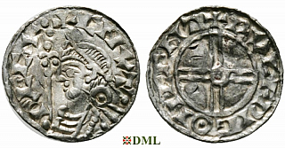 Денарий, Англия, Knut (1016-1035), м.д. Canterbury, монетарий Wulfwig, North 790