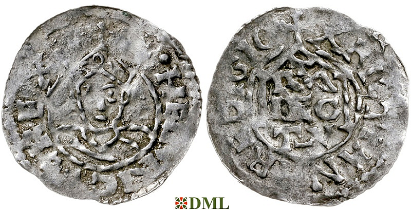 Денарий, Германия, Нижняя Лотарингия, Hendrik II (1002-1024), м.д. Utrecht, Ilisch 2000, 10.1