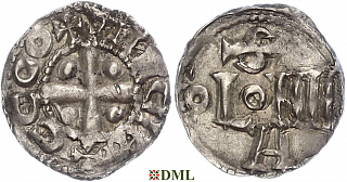 Денарий, Германия, Саксония, Anonymous bishop, м.д. Soest, Dbg. 