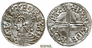 Денарий, Англия, Æthelred II (978-1016), м.д. Exeter, монетарий Wynsige, North 774