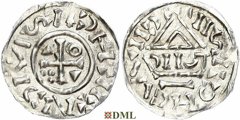 Денарий, Германия, Бавария, Heinrich II (1002-1024), м.д. Neuburg, монетарий DIOTP, Hahn 1976, 84a1