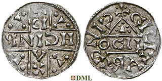 Денарий, Германия, Бавария, Heinrich V (1018-1026), м.д. Regensburg, монетарий OCII, Hahn 1976, 31f2