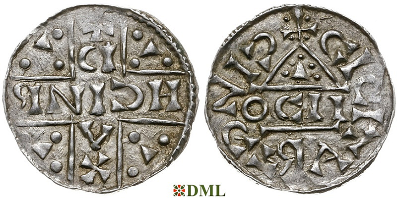 Денарий, Германия, Бавария, Heinrich V (1018-1026), м.д. Regensburg, монетарий OCII, Hahn 1976, 31f2