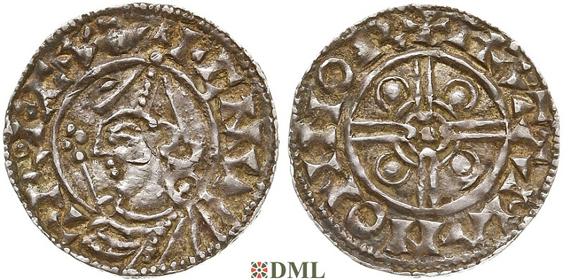 Денарий, Англия, Cnut (1016-1035), м.д. Norwich, монетарий Hwateman, North 787
