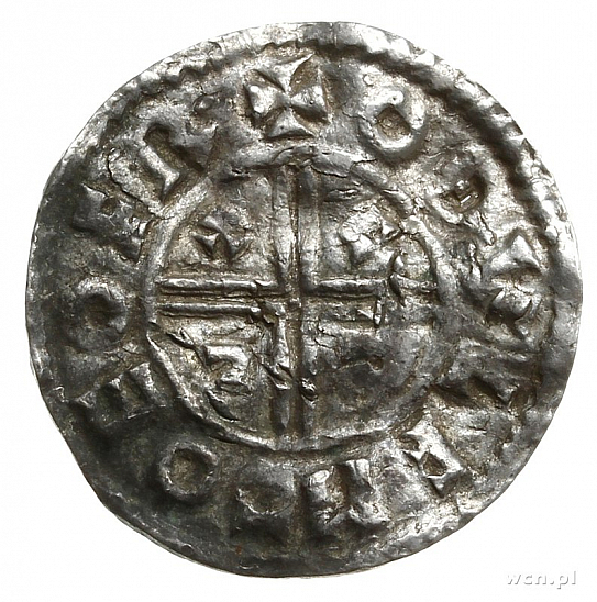 Денарий, Англия, Æthelred II (978-1016), м.д. York, монетарий Odulf, North 770