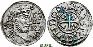 Денарий, Германия, Бавария, Heinrich II (1002-1024), м.д. Regensburg, монетарий ONNΛ, Hahn 1976, 29a7.1