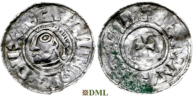 Денарий, Германия, Саксония, Bernhard I (973-1011), м.д. Luneburg, Dbg. 585