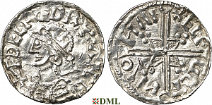 Денарий, Англия, Æthelred II (978-1016), м.д. Southampton, монетарий Leofsige, North 775