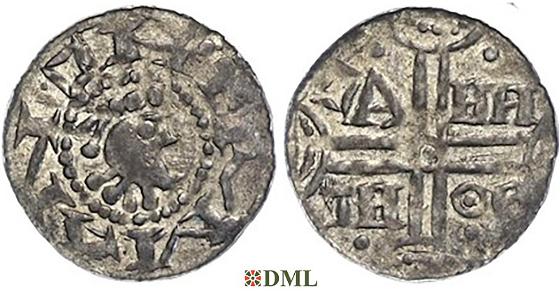 Денарий, Германия, Нижняя Лотарингия, Hermann (1020-1051), м.д. Emden, Dbg. 772/773