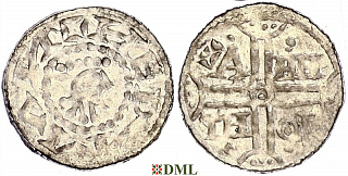 Денарий, Германия, Нижняя Лотарингия, Hermann (1020-1051), м.д. Emden, Dbg. 772/773