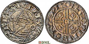 Денарий, Англия, Cnut  (1016-1035), м.д. Lewes, монетарий Eadwine, North 787