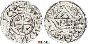 Денарий, Германия, Бавария, Heinrich II (1002-1024), м.д. Neuburg, монетарий DIIUT, Hahn 1976, 85a1