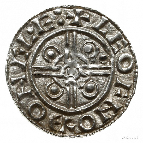 Денарий, Англия, Cnut  (1016-1035), м.д. Gloucester, монетарий Leofnoth, North 787