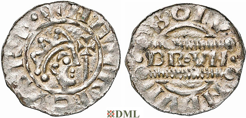 Денарий, Германия, Нижняя Лотарингия, Bruno III (1050-1057), м.д. Bolsward, Ilisch 2000, 21.25