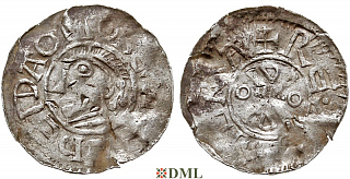Денарий, Германия, Саксония, Otto III (983-1002), м.д. Goslar, Dbg. 1164