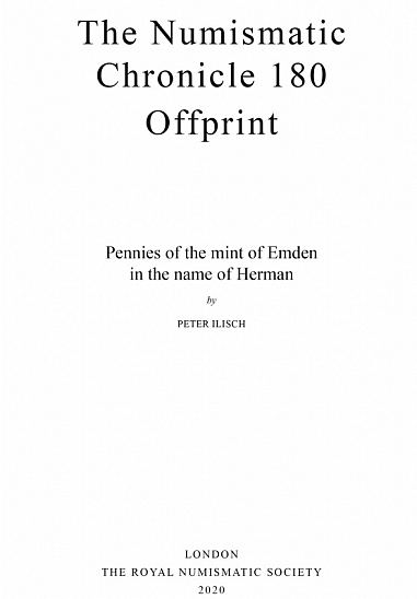 Ilisch P. Pennies of the mint of Emden in the name of Herman