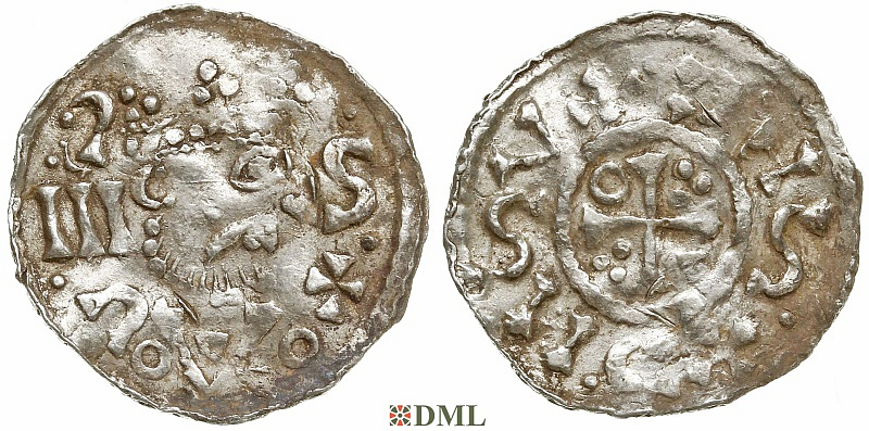 Денарий, Германия, Бавария, Heinrich II (1002-1024), м.д. Salzburg, Hahn 1976, 94A10