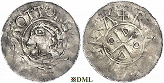 Денарий, Германия, Саксония, Otto III (983-1002), м.д. Goslar, type OAP, Dbg. 1164