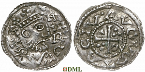 Денарий, Германия, Швабия, Heinrich II (1002-1024), м.д. Augsburg, Hahn 1976, 145