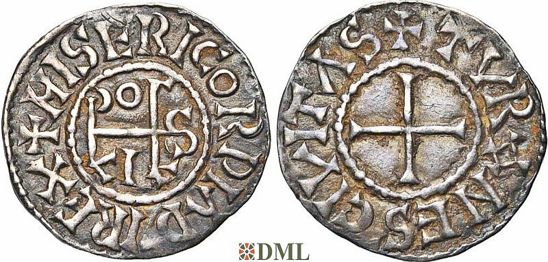 Денарий, Каролинги, Louis II le Bègue (877-879) ou Louis III (879-882), м.д. Tours
