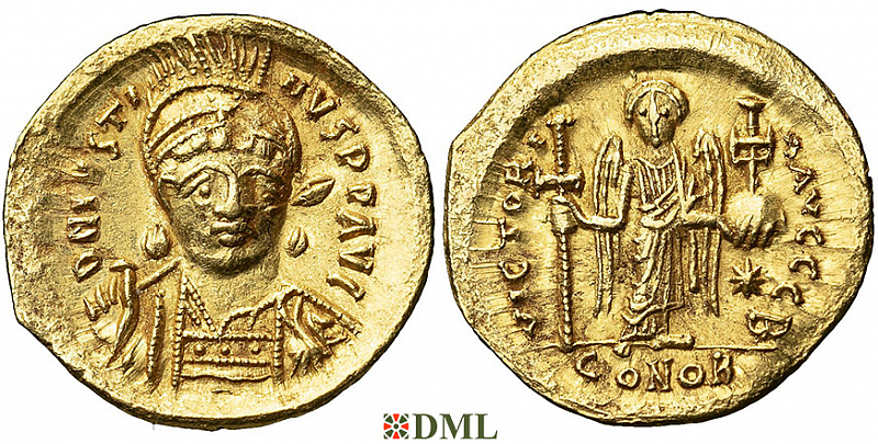 Солид, Византия, Justin I (518-527), м.д. Constantinople