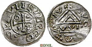 Денарий, Германия, Швабия, Bruno (1006-1029), м.д. Augsburg, монетарий •WI, Hahn 1976, 142a1