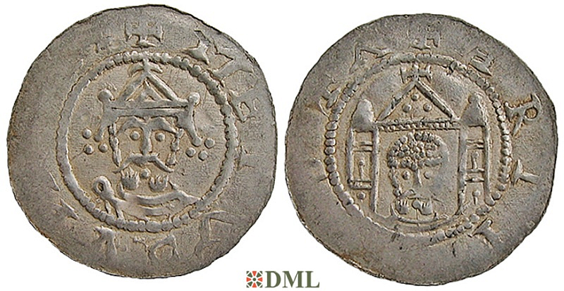 Денарий, Германия, Саксония, K. Heinrich III (1046-1056), м.д. Erfurt, Dbg. 883