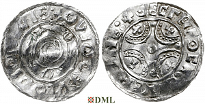 Денарий, Дания, Knut (1018-1035), м.д. Lund, Hbg. 20