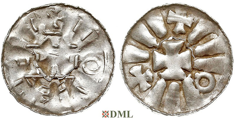 Денарий, Германия, Саксония, Anonymous bishop, Sachesnpfennig, Kilger 2000, KN 4