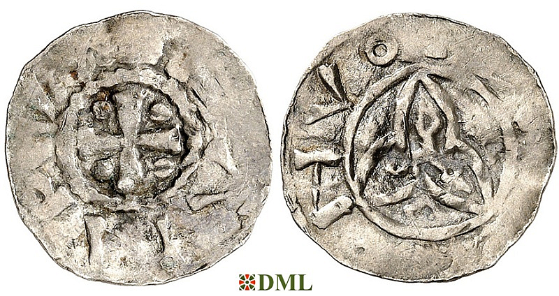 Денарий, Германия, Саксония, Thietmar (†1048), м.д. Luneburg, Dbg. 1291