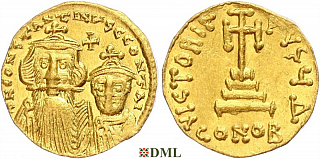 Солид, Византия, Constans II (641-668) с Constantine IV (654-668), м.д. Constantinople